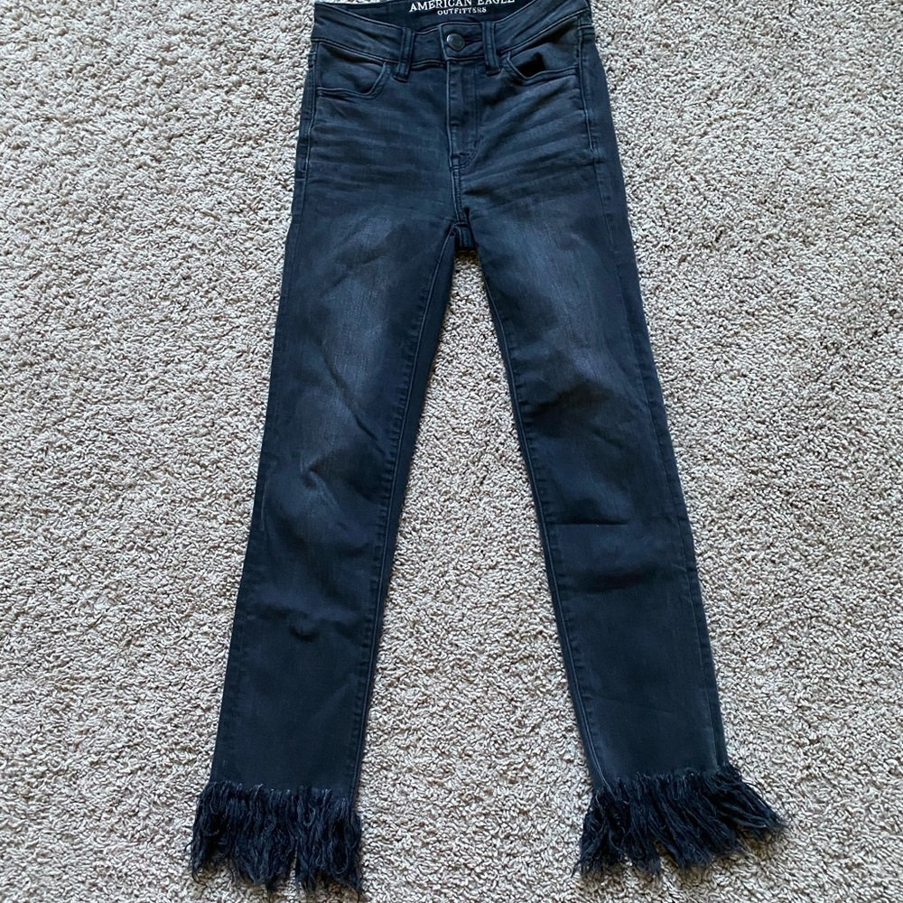 American Eagle flare hem black denim jeans